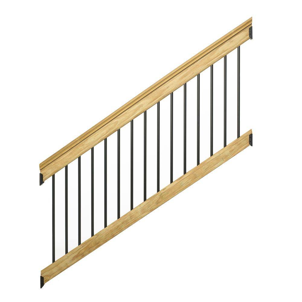 6 ft. Black Aluminum Stair Railing Kit H675