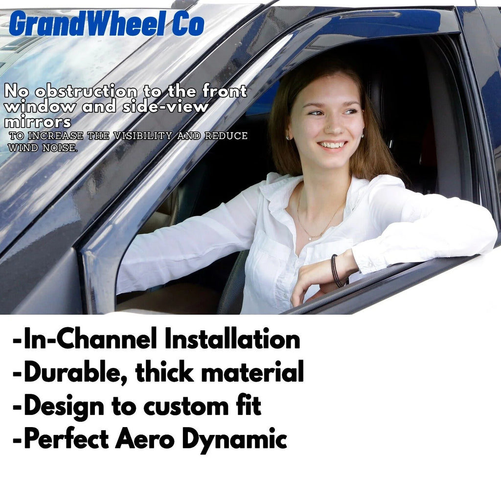 Smoke Tinted In-channel Side Window Vent Visor Deflectors Rain Guards 4 pcs T951620