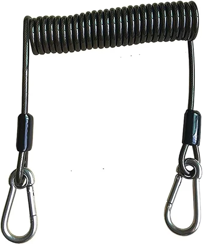 Retractable Coiled Tool Lanyard with Carabiner -2Pcs G4316