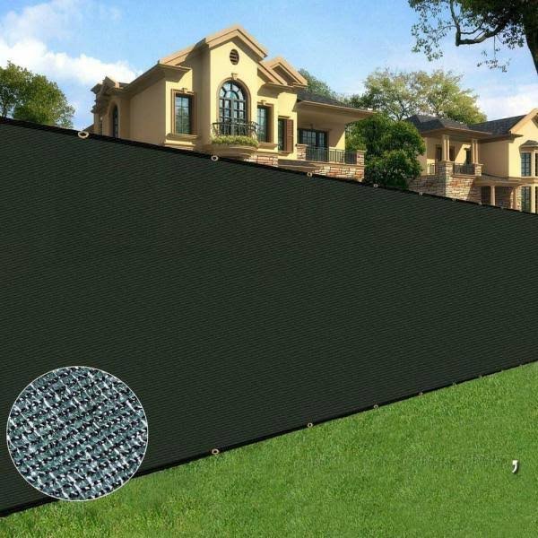 Green Privacy Fence Netting 8 x 50 with Woven Eyelets Q21243