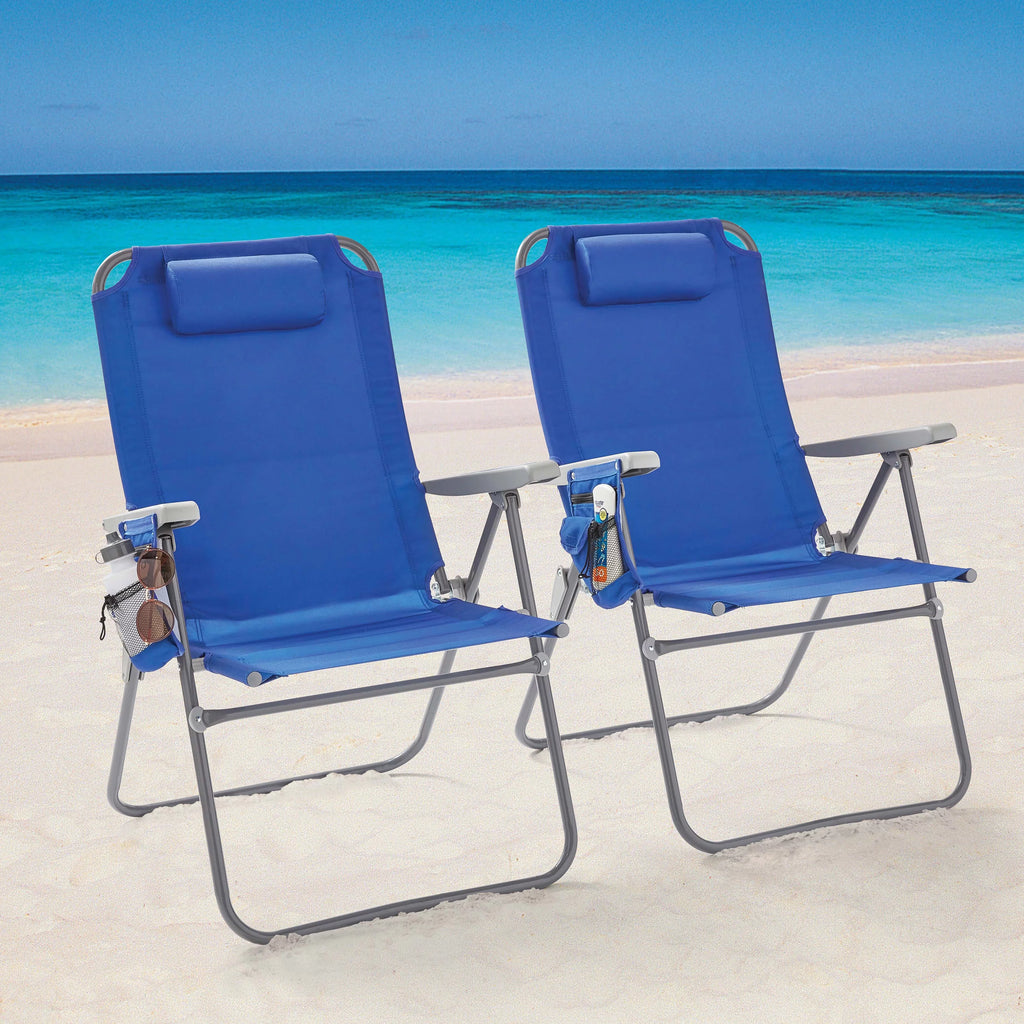 Blue 4-Position Oversize Beach Chair J5193
