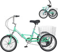 7 Speed 20/24/26 inch 3 Wheels Folding Tricycle with Basket H6526