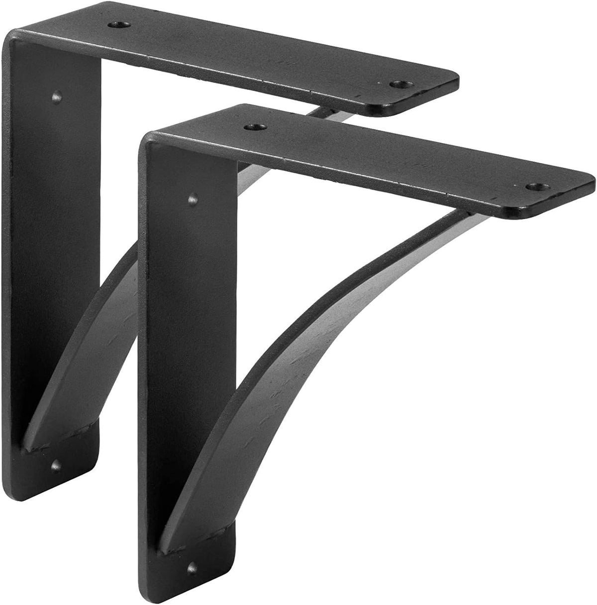 2Pcs Heavy Duty Steel Shelf Brackets Matte Black Y410