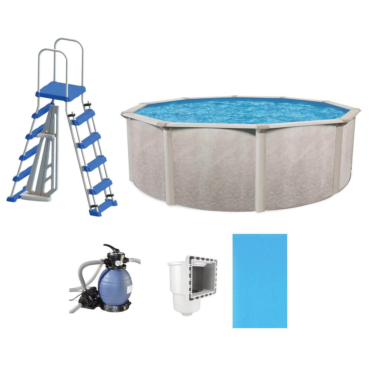 Gray Steel Above Ground Swimming Pool Kit O17792