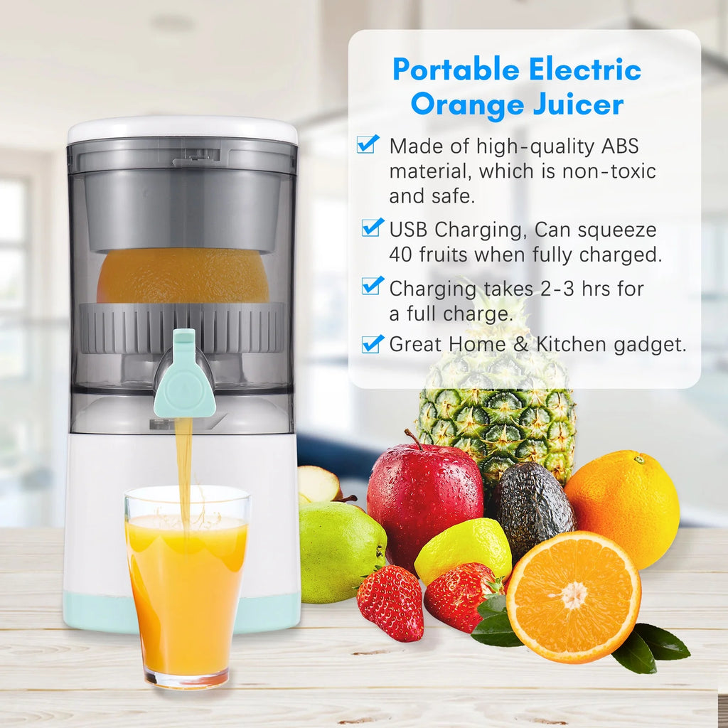 Electric Orange Juice Squeezer Portable Citrus Juicer USB Powered Detachable Washable Z19316