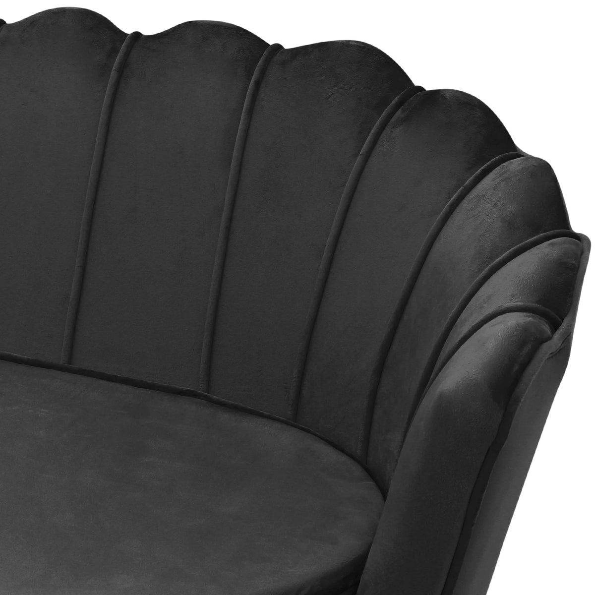Black Tufted Velvet Loveseat with Pillows B975503