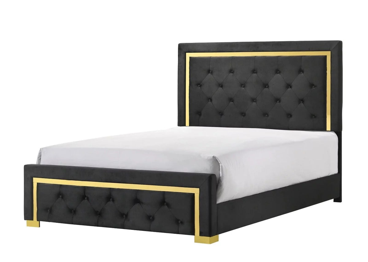 Queen Size 3pc Bedroom Set Panel Bed Chest Nightstand S5112