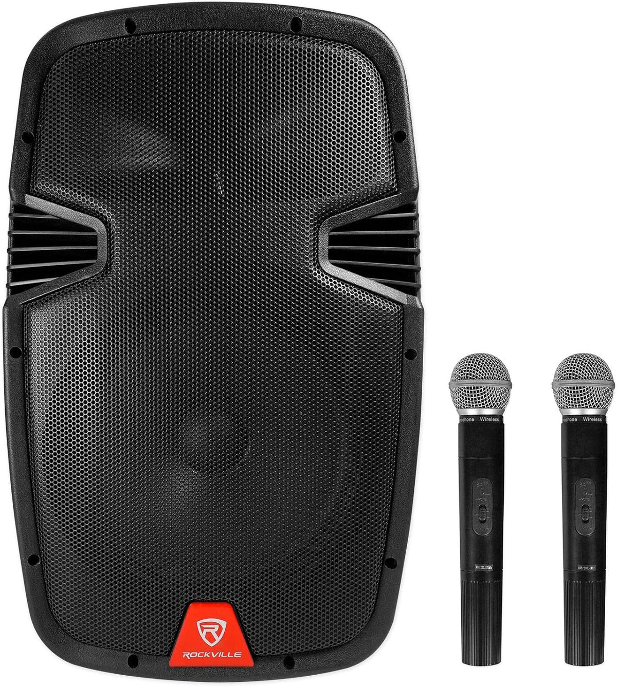 12" Rechargeable Powered 600W PA Speaker with 2 Mics and Bluetooth K82652
