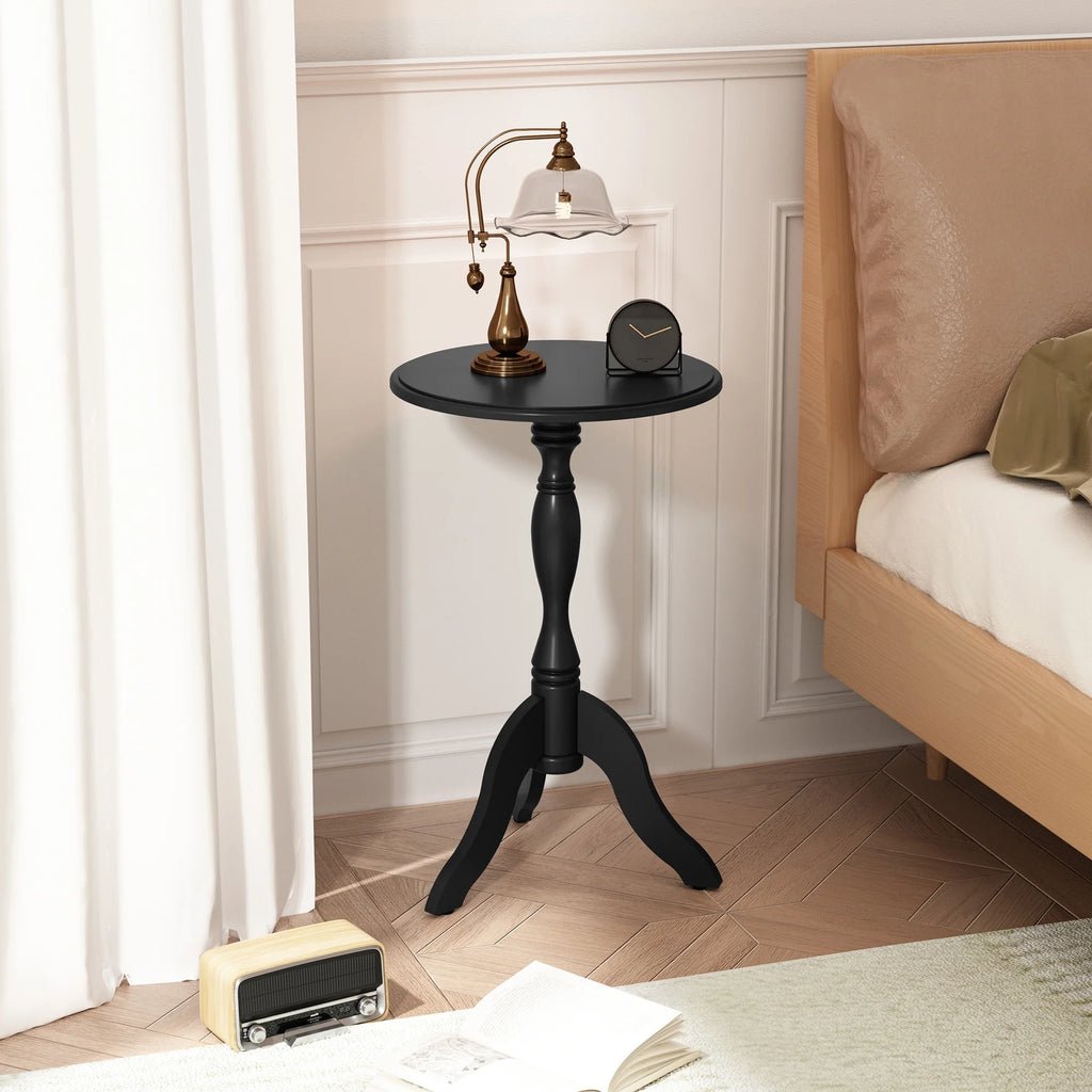 Round Small Wooden End Table J4120