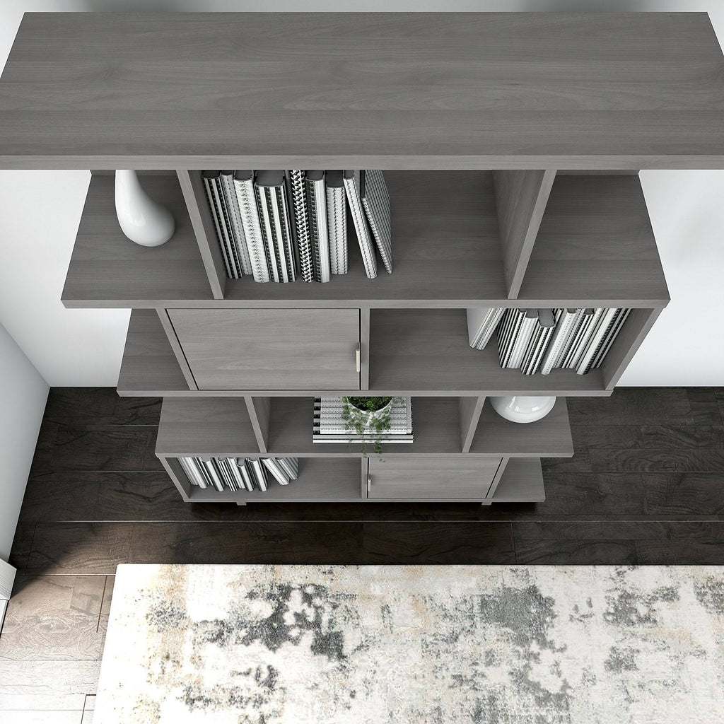 Modern Gray Bookcase with Doors Z624620