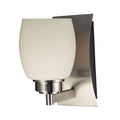Bath Sconce with Satin Nickel Finish and Opal Glass T314