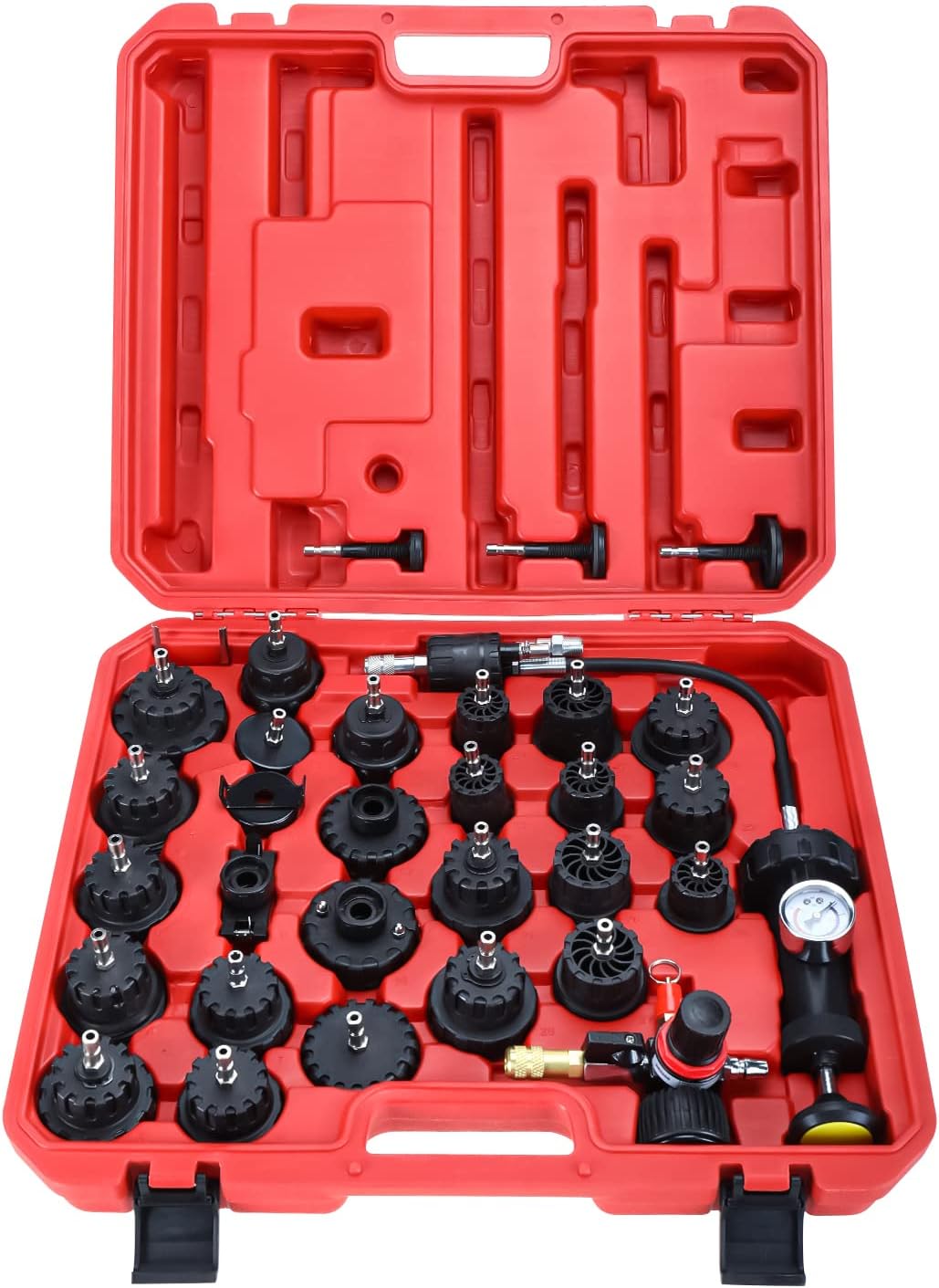 33Pcs Radiator and Cap Pressure Tester Kit Vacuum Type Cooling System Kit H756147