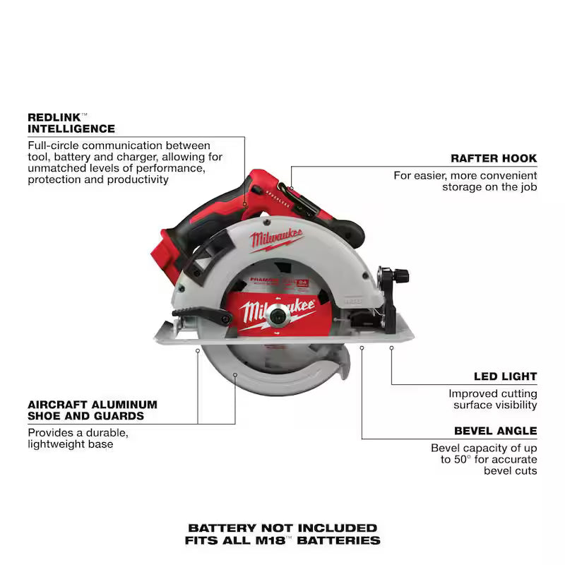 18V Brushless Cordless 7-1/4 in. Circular Saw with Battery A94908