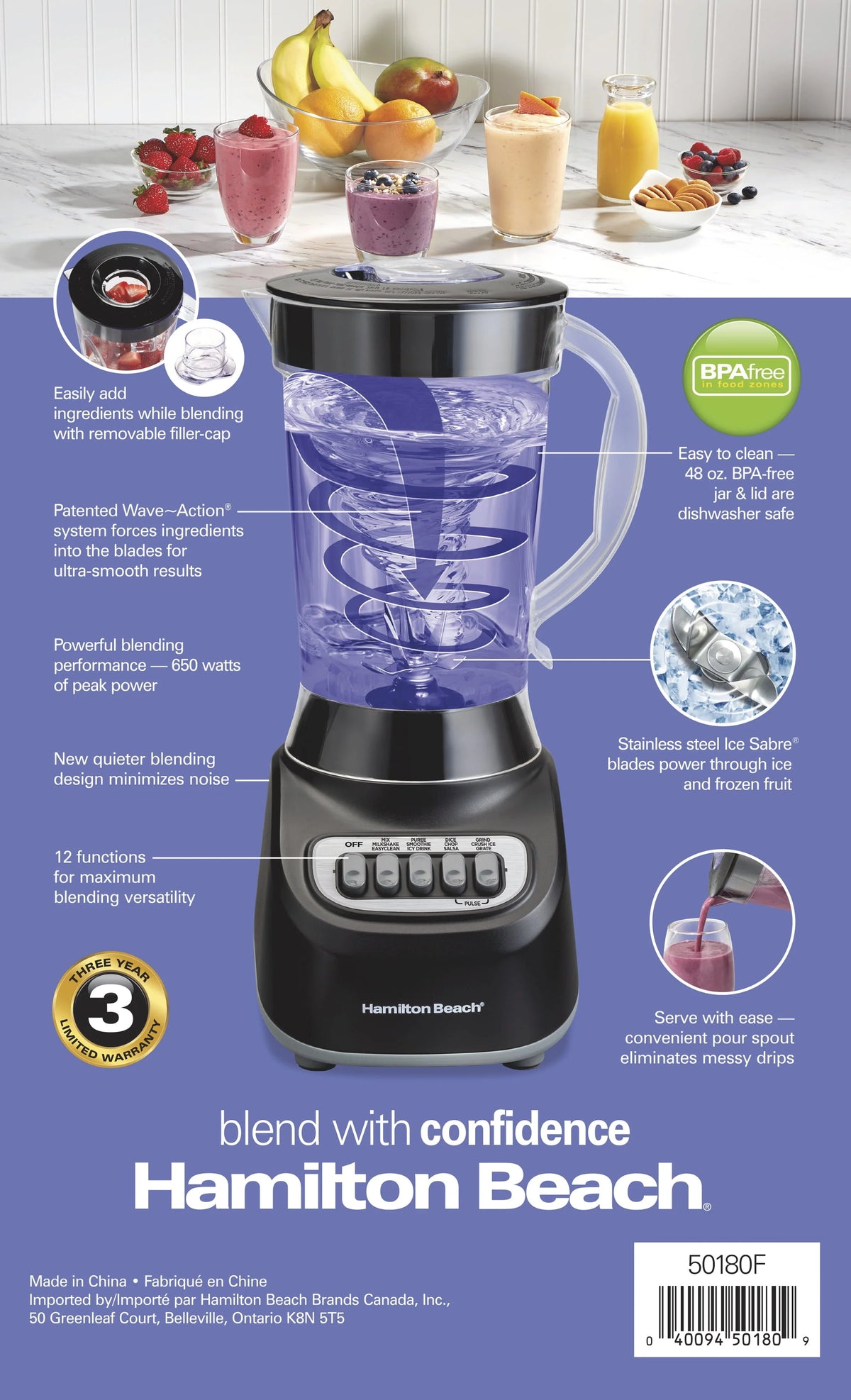 Black 48 oz. Smoothie Blender J68659