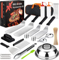 137 Flat Top Grill Accessories Kit with Spatula, Basting Cover, Scraper, Bottle, Tongs, Egg Rings & Carry Bag N44940