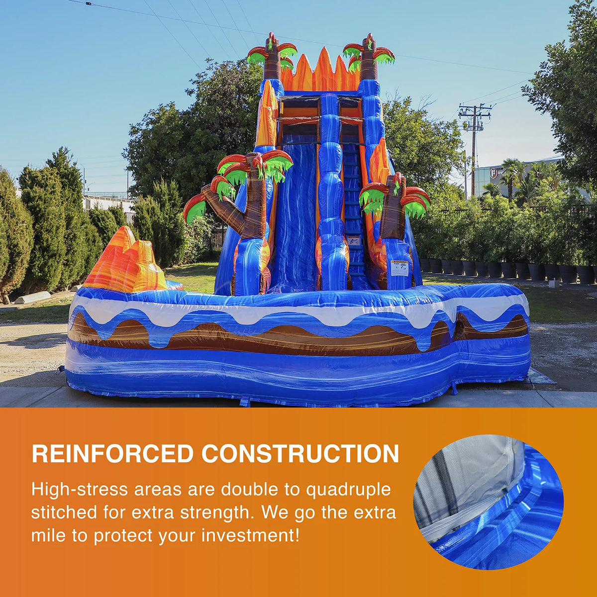 19' Inflatable Water Slide with Detachable Pool A74264