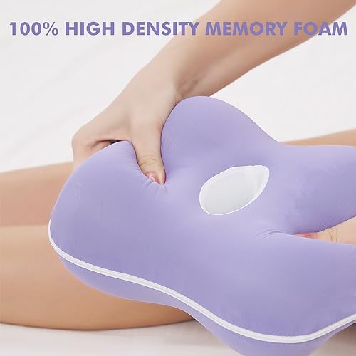 Grey Large Memory Foam Knee Pillow with Washable Cooling Cover K134850