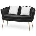 Black Tufted Velvet Loveseat with Pillows B975503