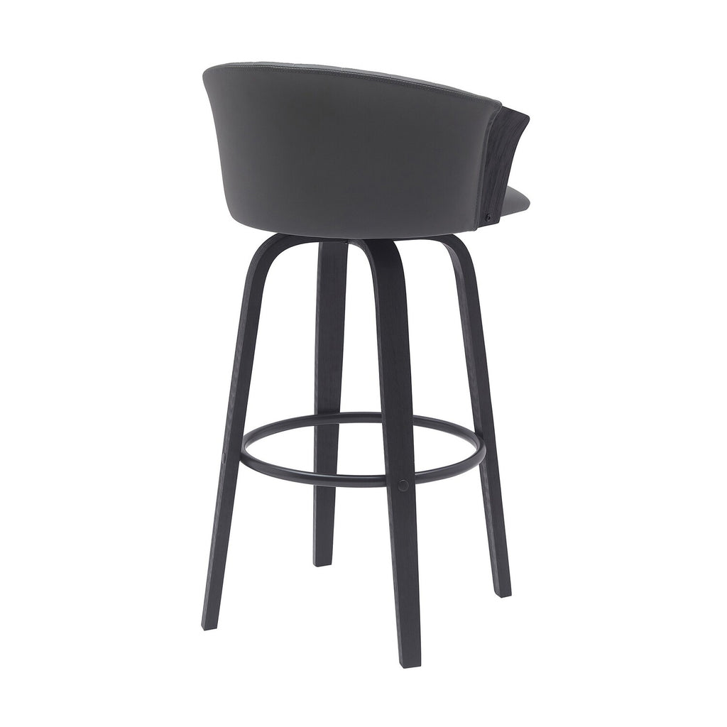 Black Faux Leather Swivel Barstool Chair Y202