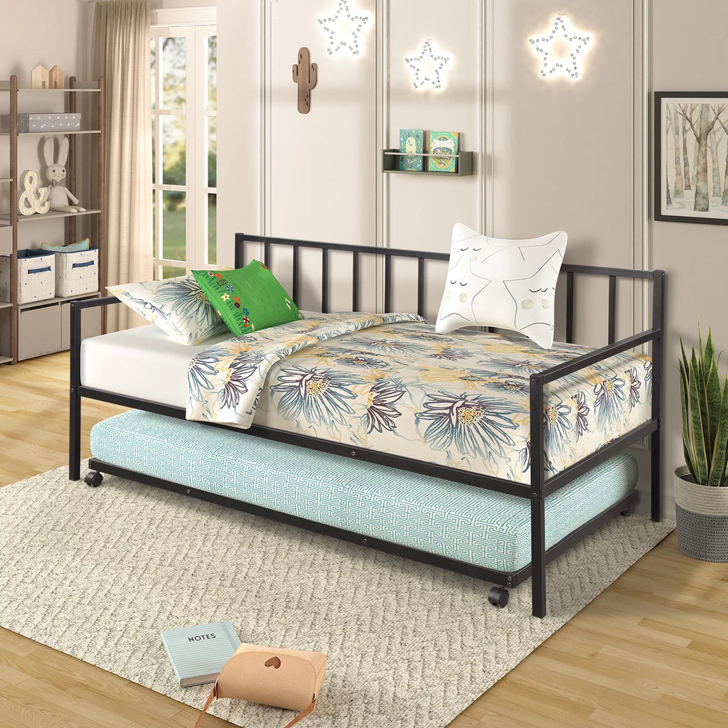 Black Twin Daybed and Trundle Set U4377