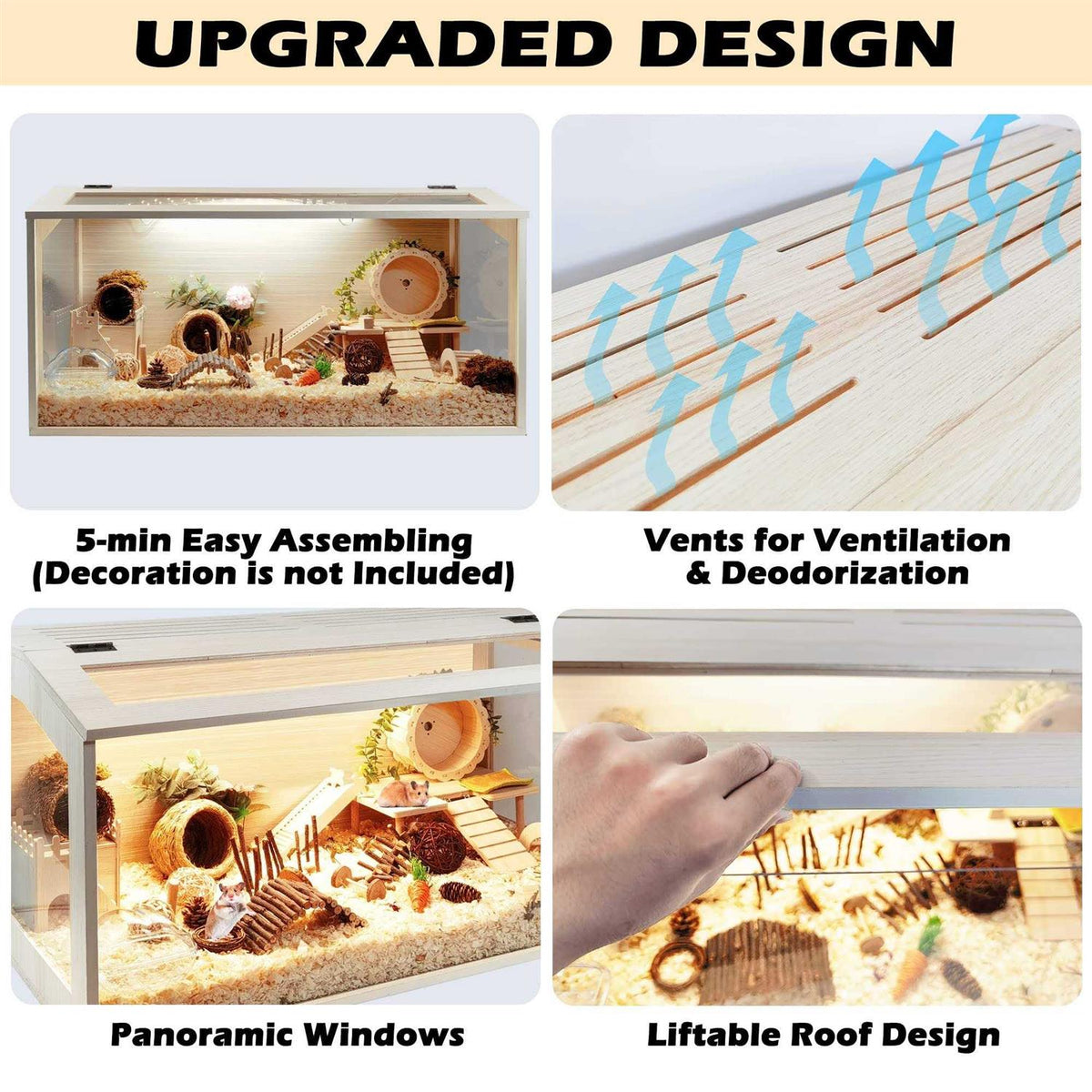 Hamster Cage Wooden with Acrylic Sheets P535