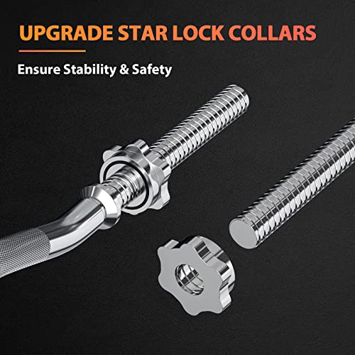 47" EZ Curl Bar Weight Lifting Bar with Star Collars K172