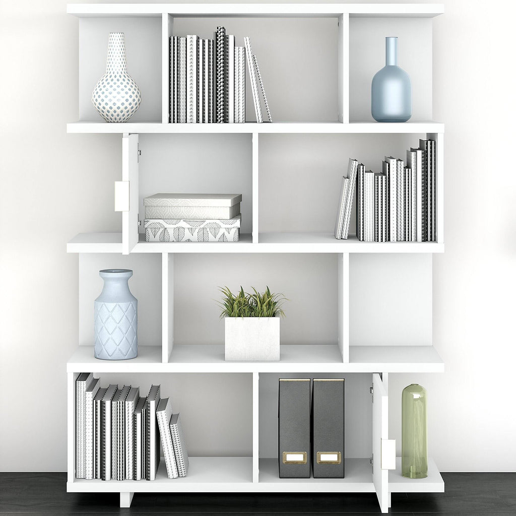 Modern Gray Bookcase with Doors Z624620