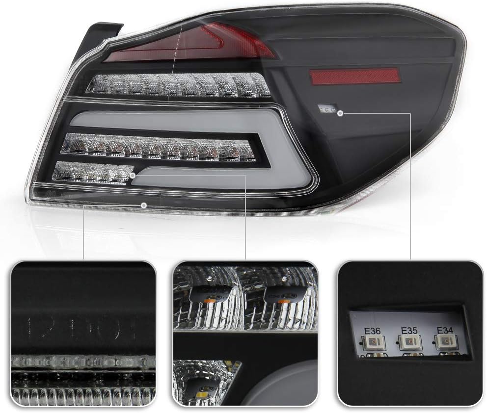 Black Full LED Tail Lights Assembly Pair Left+Right C4315