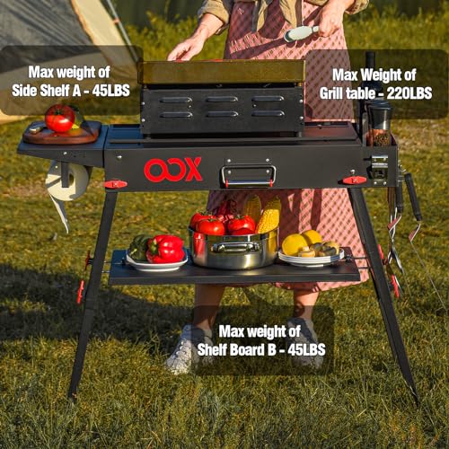 Black Stainless Steel Portable Folding Grill Table G3141