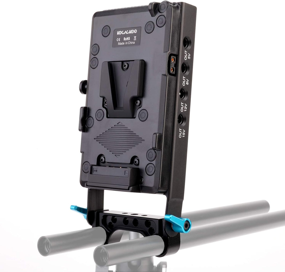 V-Mount Lock Battery Plate Power Supply Splitter Adapter with 15mm Rod Clamp I700