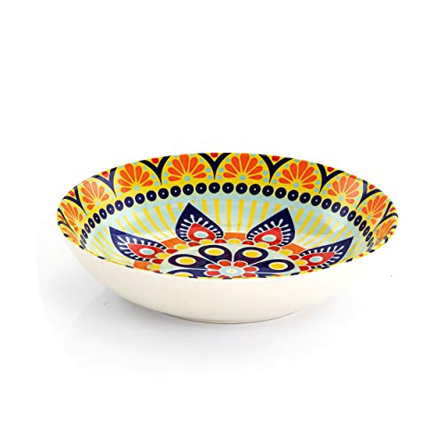 16 Piece Multicolored Round Stoneware Dinnerware Set J7370
