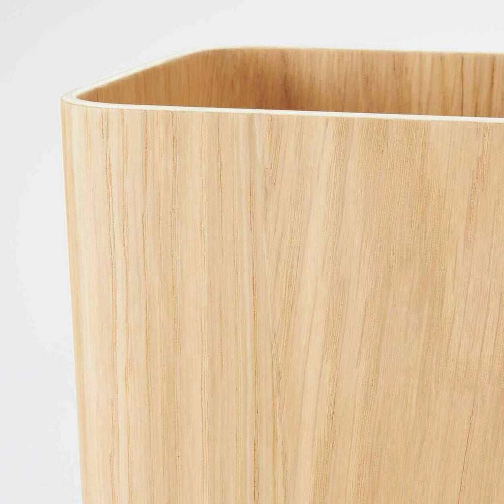 Oak Wood Trash Can with Lid M669874