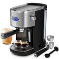 Black 20BAR Coffee Maker with Steam Milk Frother D53172