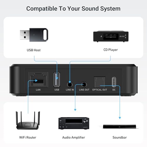 Wireless Music Streamer with 5G WiFi and Bluetooth T386975