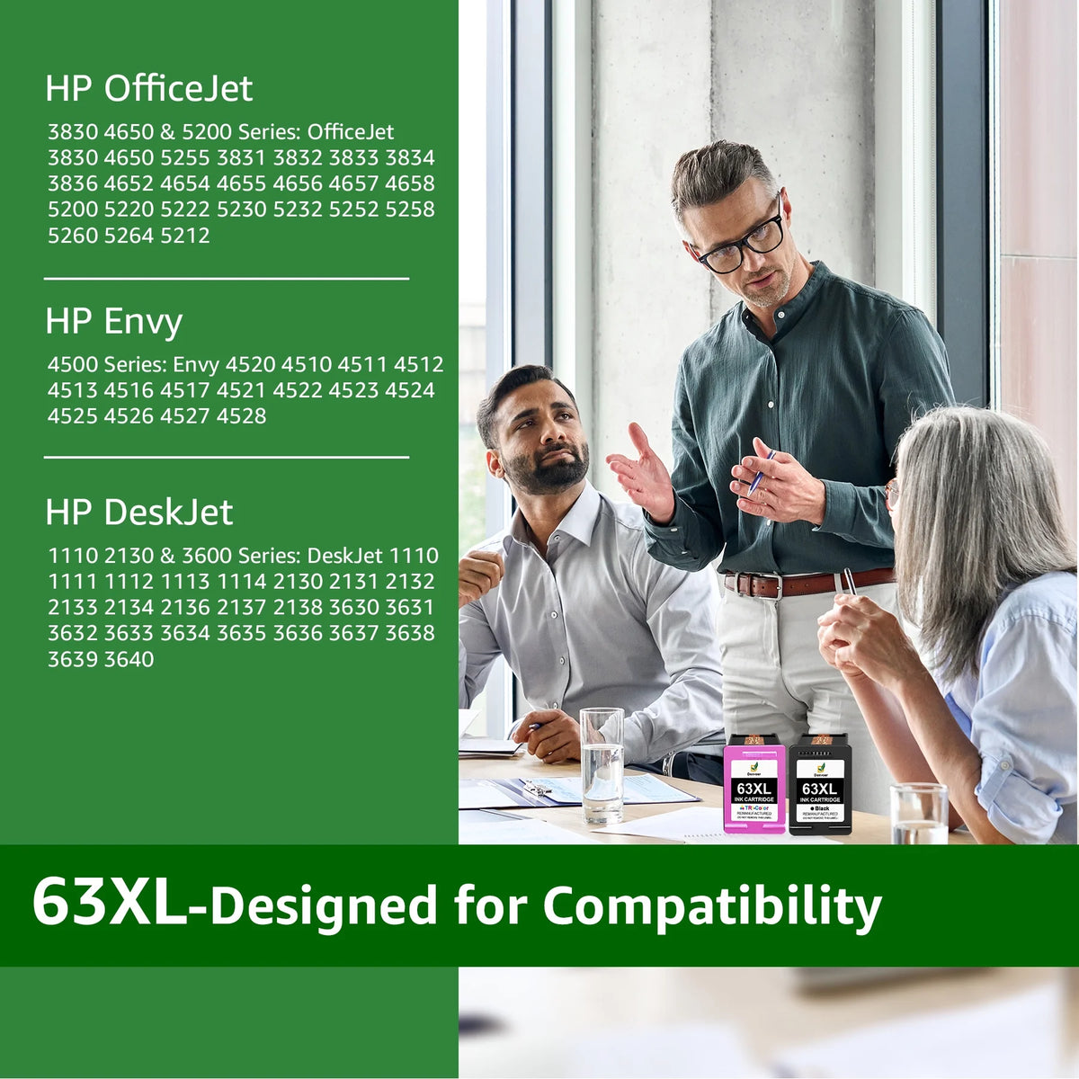 63XL Ink Cartridge Combo Pack (2-Pack, 1 Black, 1 Tri-Color) Y942