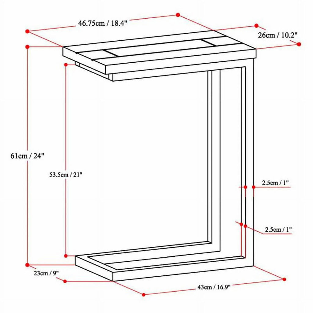 Solid Wood C-Shape End Table Set W91550
