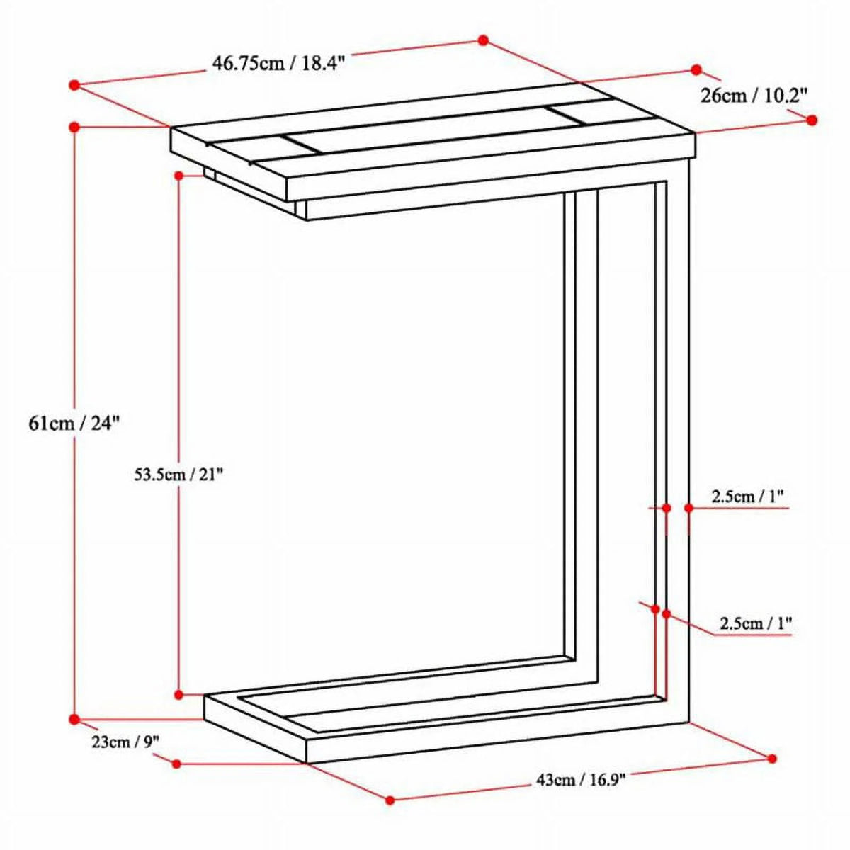 Solid Wood C-Shape End Table Set W91550