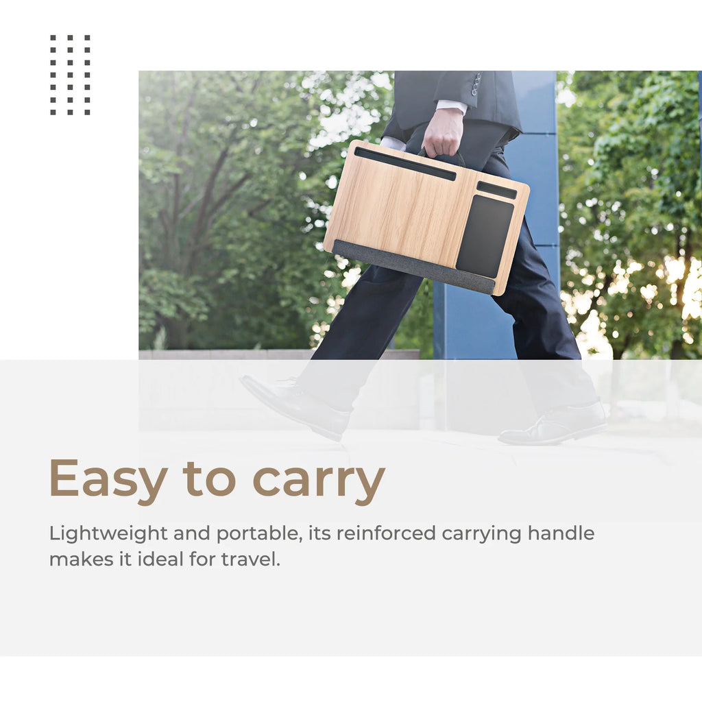 Portable Lap Laptop Desk with Cushion, Mouse Pad & Phone Slot W97322