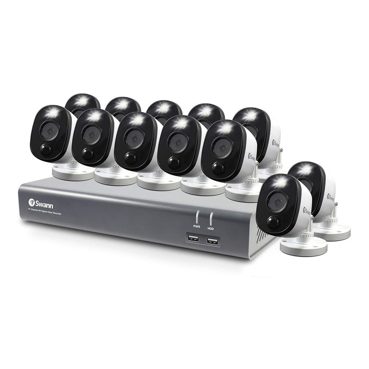 16 Channel 12 Bullet Camera 1080p HD DVR Security Camera System with 1TB HDD T9701