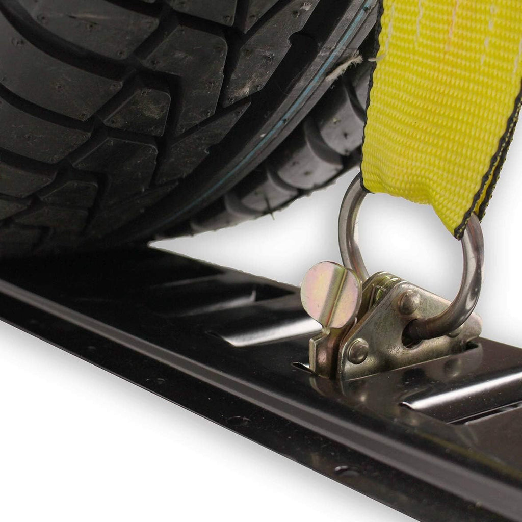 4 Wheel Straps with E-Track Fittings and 3 Rubber Blocks, 11’ x 2” Ratchet Strap, Pack of 2 P21835