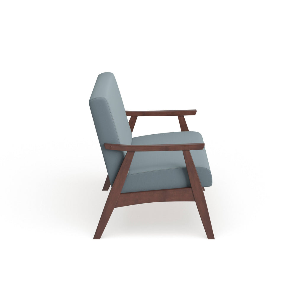 White Fabric Settee Loveseat O40989