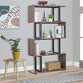 5-Tier S-Shaped Industrial Bookcase E86362