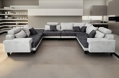 Black Microfiber Fabric Sectional Sofa X143