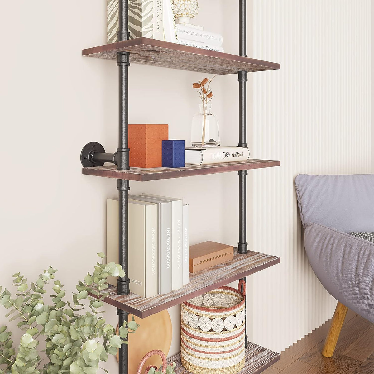 6 Tier Solid Wood Ladder Shelf Bookshelf R1765