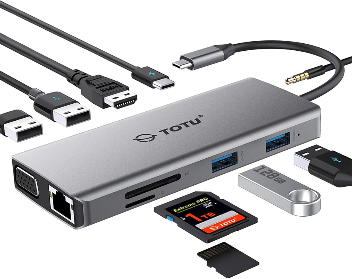 11-in-1 USB C Hub with Ethernet, 4K HDMI, Card Reader K73382
