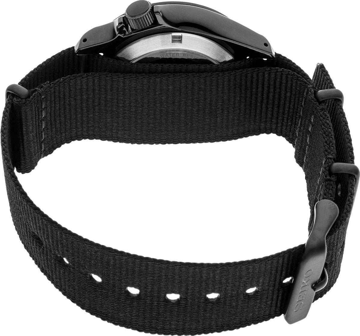 Stainless Steel Automatic Watch with Nylon Strap, Black J45273