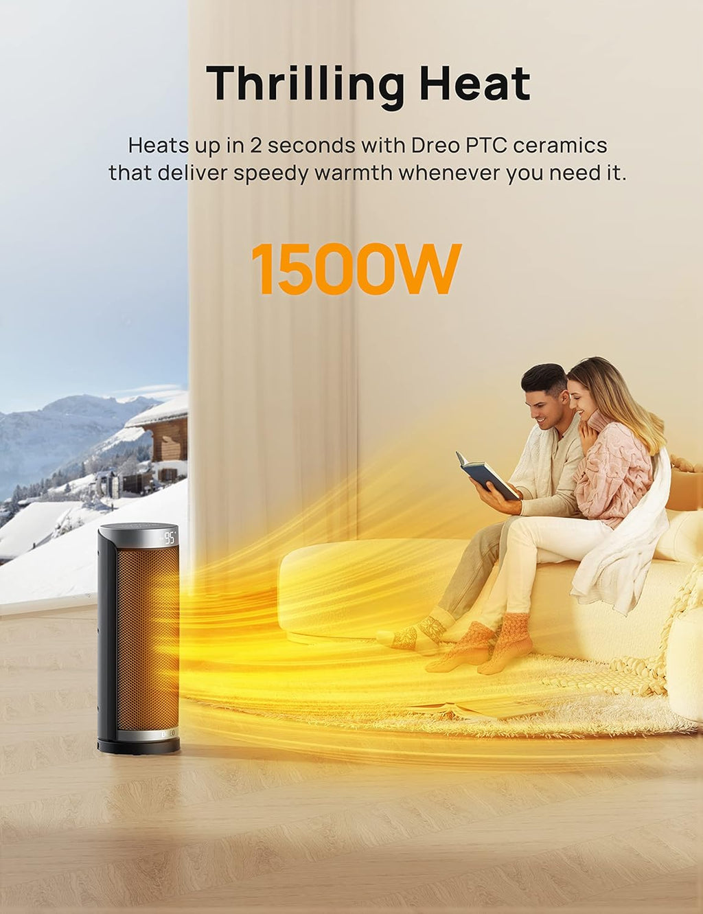 16 inch 1500W Oscillating Electric Space Heater with Remote W130565