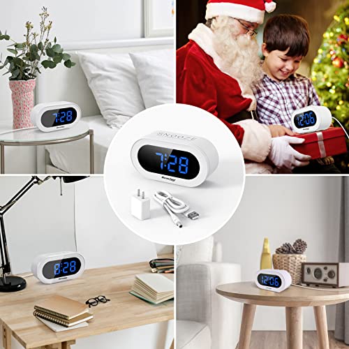 Small LED Digital Alarm Clock with Snooze (White) W489522