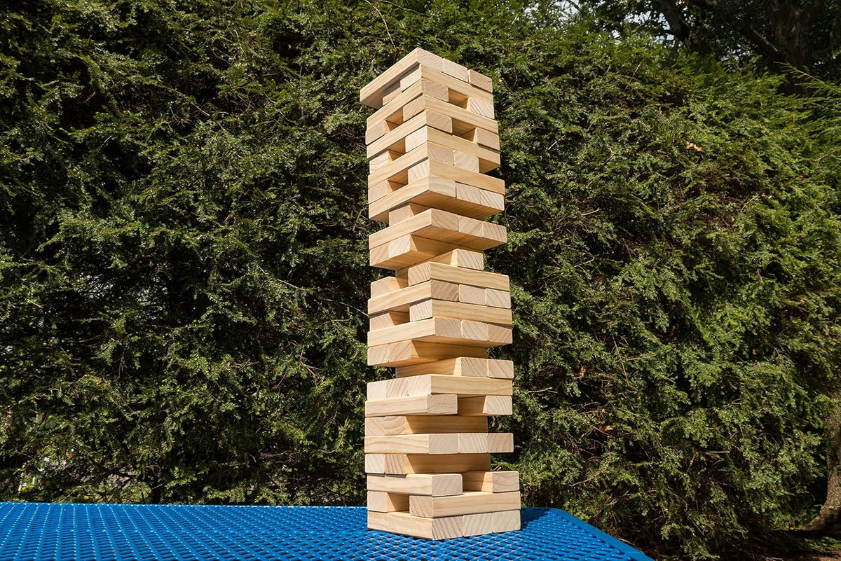 60pc Jumbo Tumbling Stacking Game with Carrying Bag Q76766
