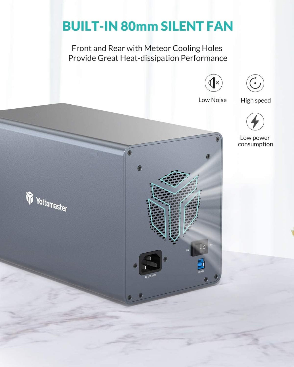 4 Bay Aluminum Alloy 2.5/3.5 Hard Drive Enclosure F896974